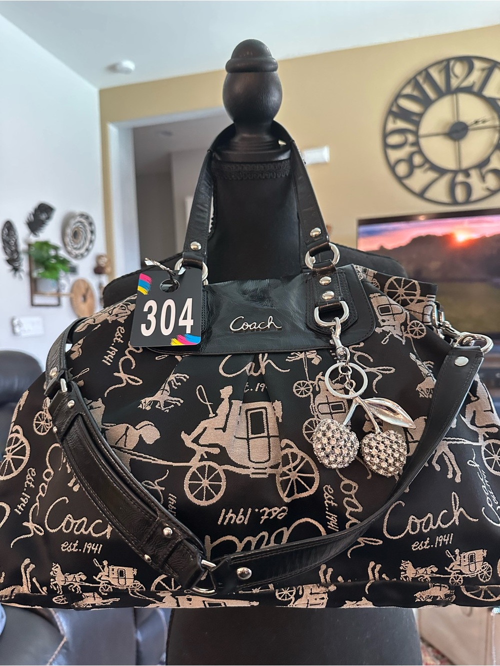 Coach #304 Ashley Signature Horse And Carriage Satchel